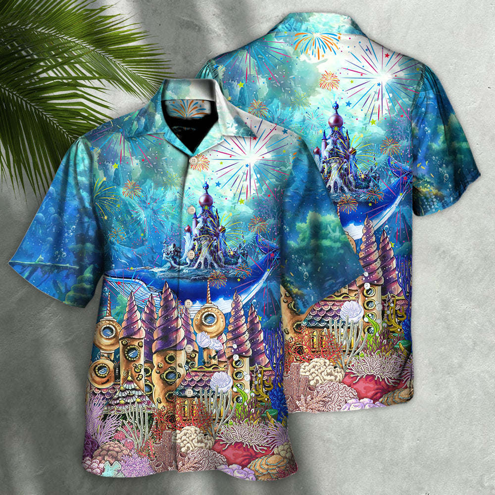 Whale Happy New Year Under Ocean - Hawaiian Shirt - Reefox