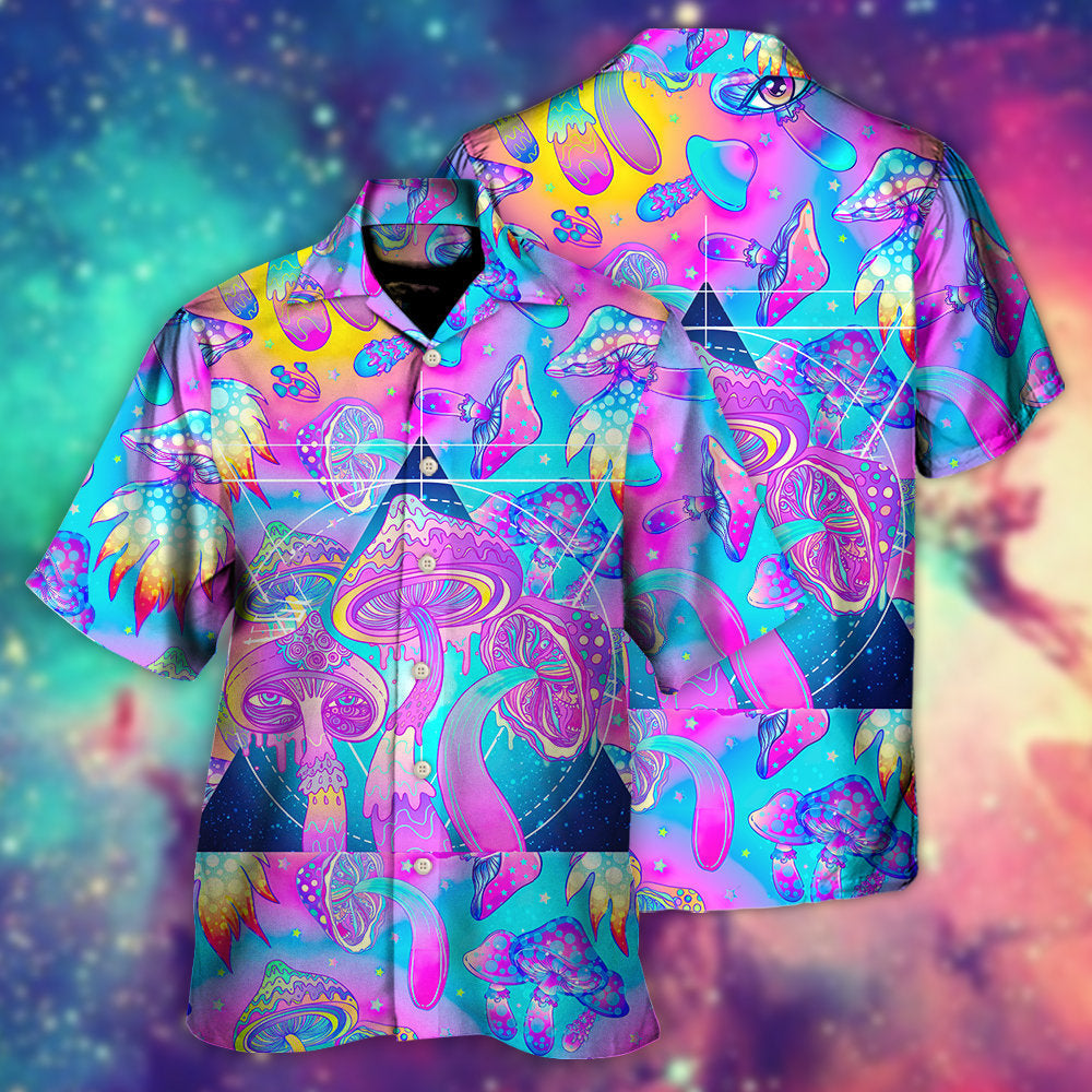 Hippie Mushroom Psychedelic Tapestry Mushroom Trippy Hippie Magical Eye - Hawaiian Shirt - Reefox