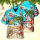 Christmas Santa Claus Chilling On The Beach Mele Kalikimaka Funny - Hawaiian Shirt - Reefox