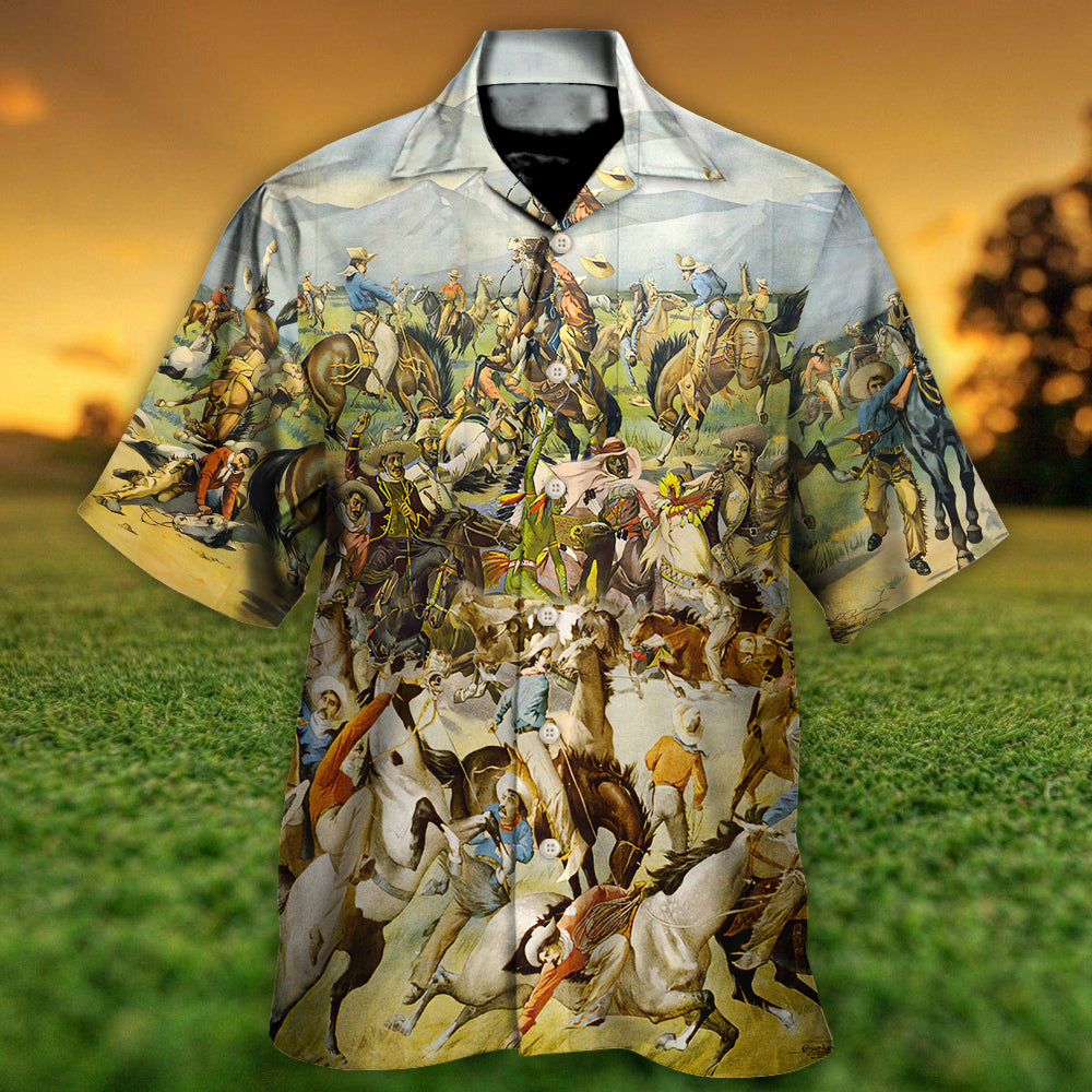 Cattle Show Buffalo Bill's Wild West Rough Riders Cossacks - Hawaiian Shirt - Reefox