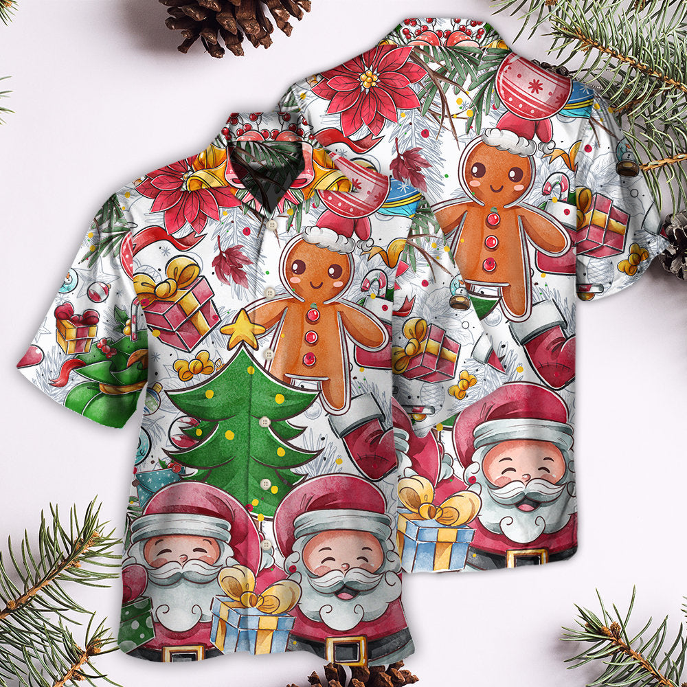 Christmas Santa Cutie Winter Snowman Gingerbread - Hawaiian Shirt - Reefox