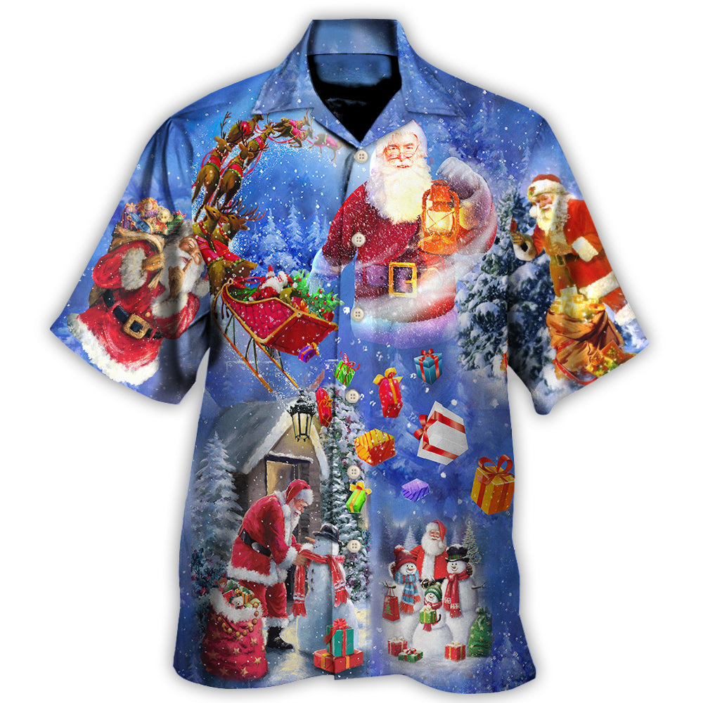 Hawaiian Shirt / Adults / S Christmas Merry Xmas Santa Claus Is Coming To Town - Hawaiian Shirt - Reefox