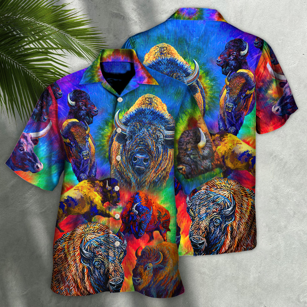 Bison Animals Colorful Bisons - Hawaiian Shirt - Reefox