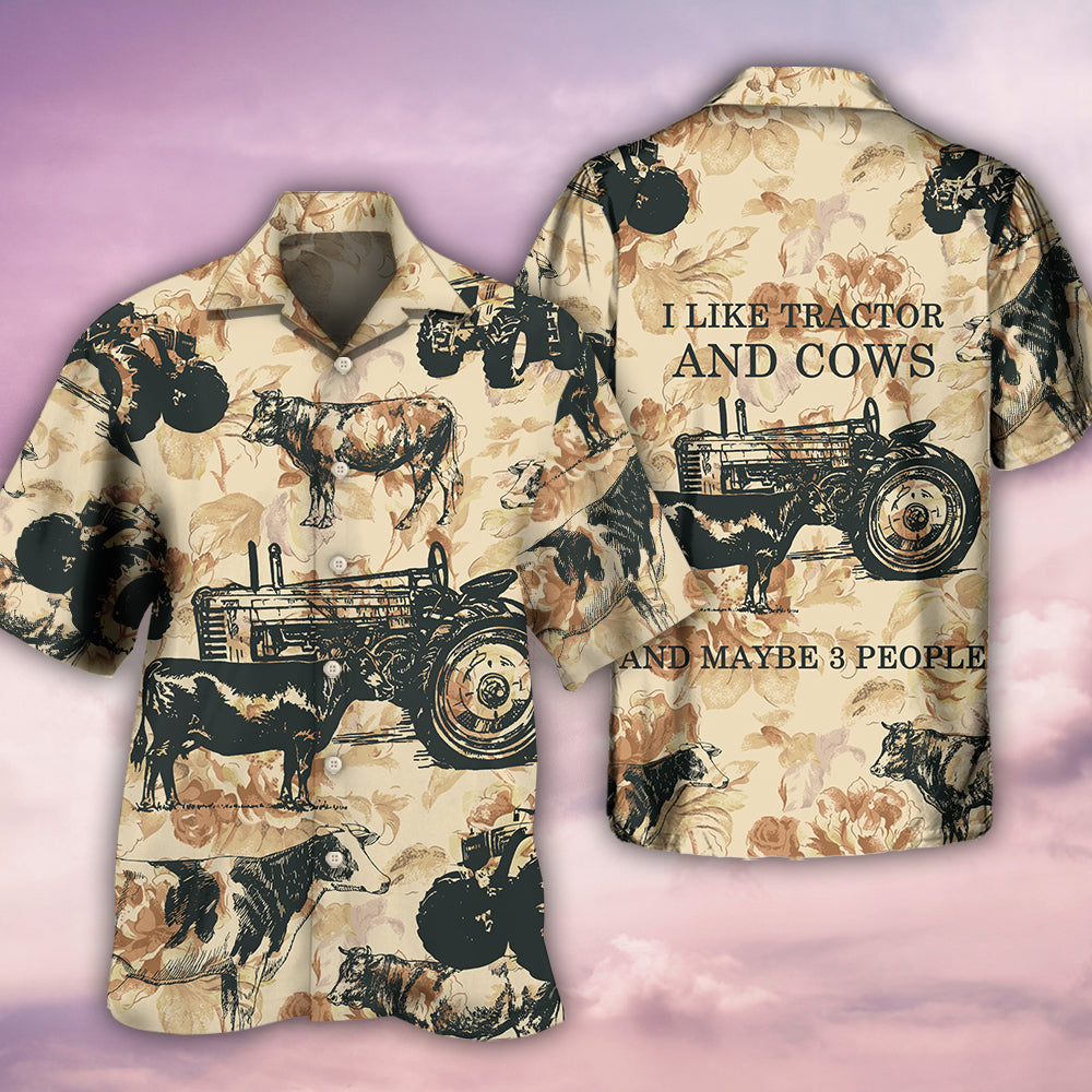 Tractor And Cow I Like - Hawaiian Shirt - Reefox