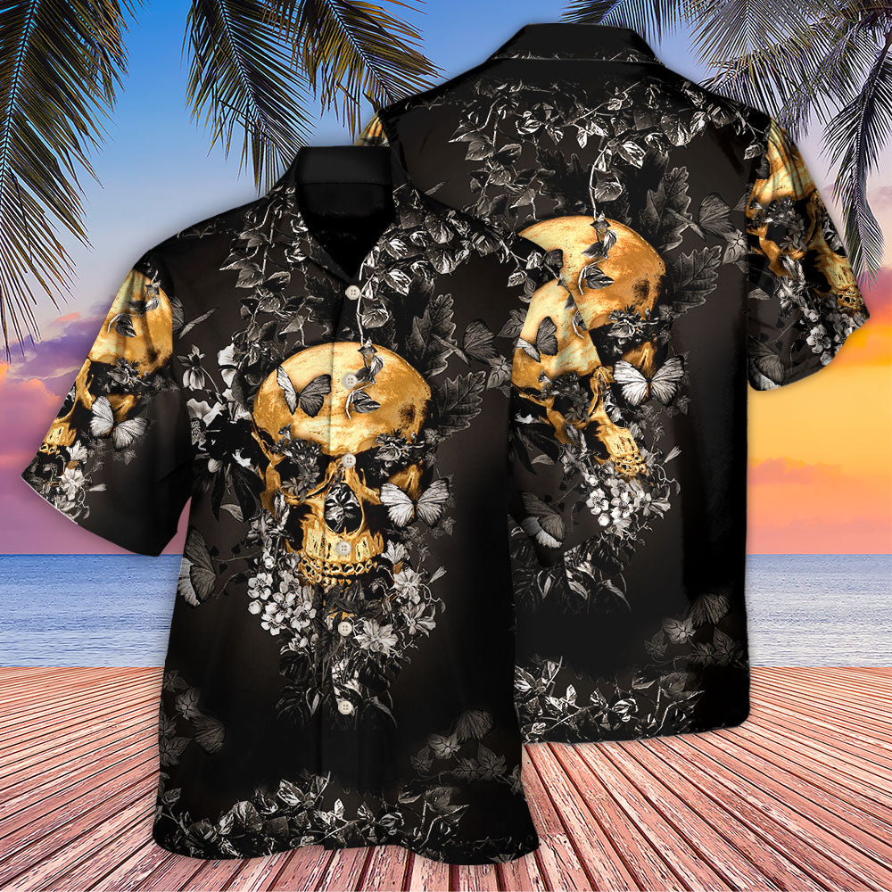 Skull Flowers Grow Out Of Dark Moments - Hawaiian Shirt - Reefox