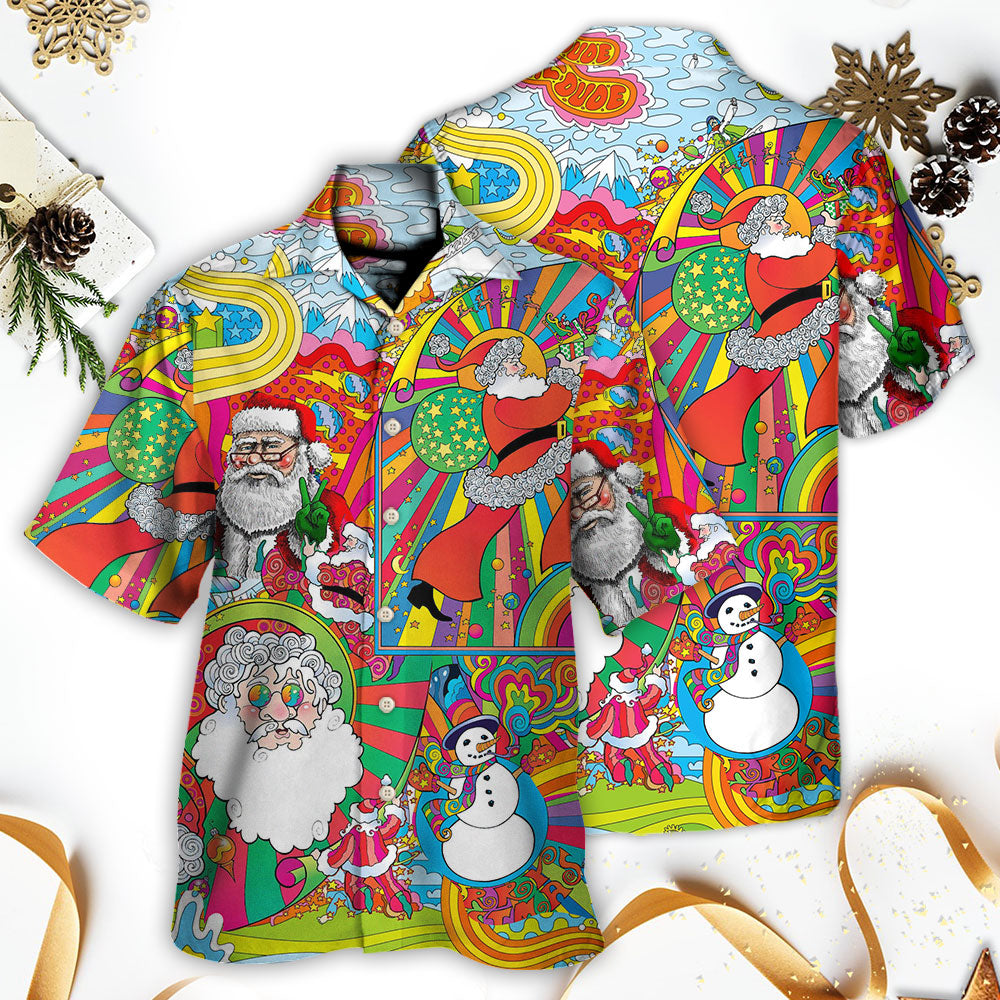 Hippie Santa Merry Xmas - Hawaiian Shirt - Reefox