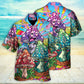 Hippie Mushroom Colorful Hippie Happy Life - Hawaiian Shirt - Reefox