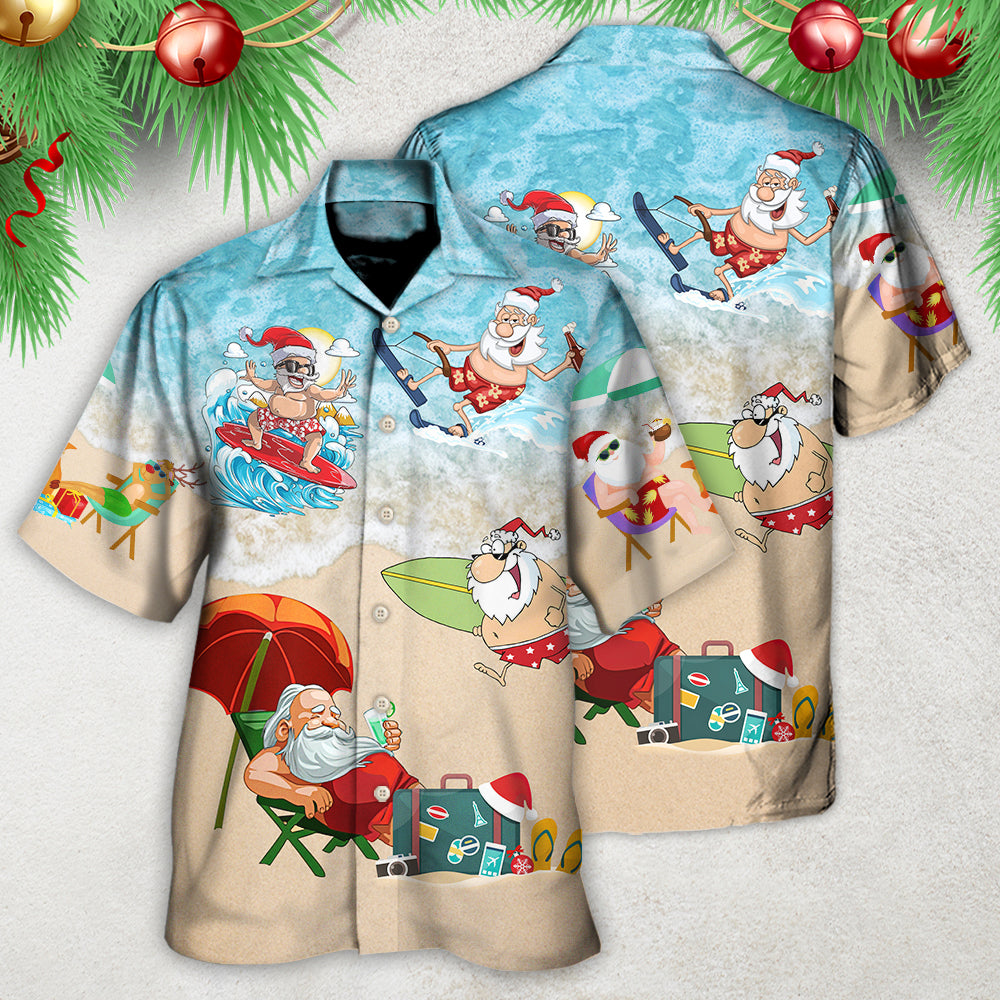 Christmas Santa Play On Beach - Hawaiian Shirt - Reefox