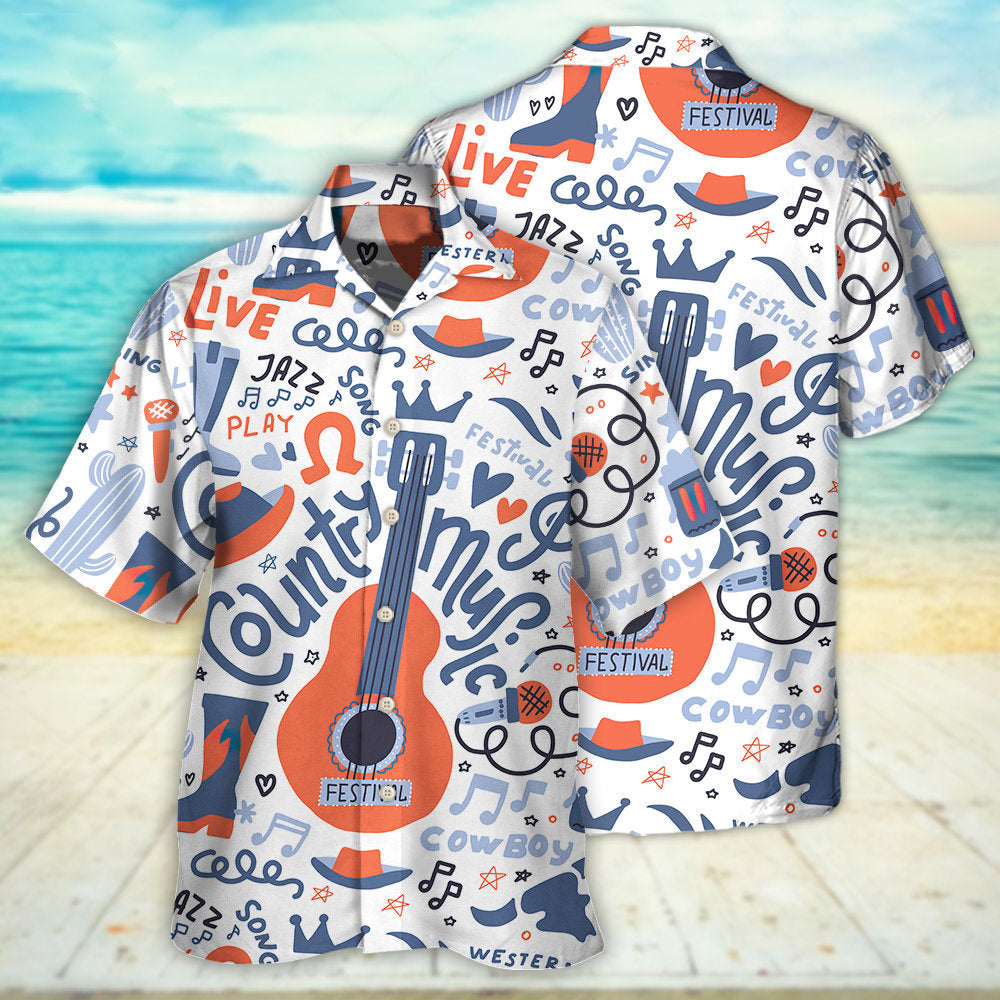 Guitar Country Music Festival Elements - Hawaiian Shirt - Reefox