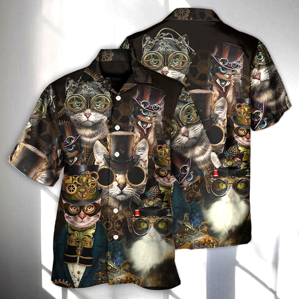 Cat Steampunk Art Machines Lover - Hawaiian Shirt - Reefox