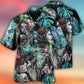 Skull Tropical White Smoke Red Flower - Hawaiian Shirt - Reefox