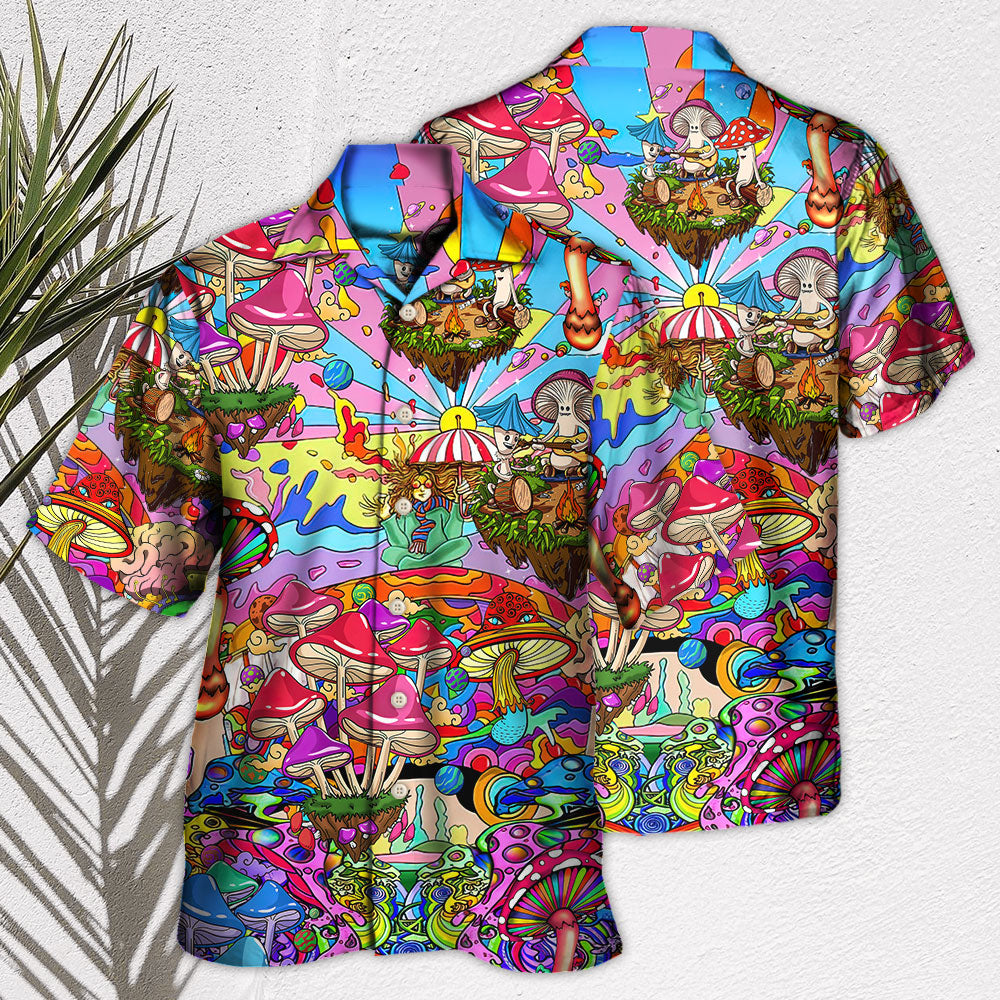 Hippie Mushroom Hallucinogenic Psychedelic - Hawaiian Shirt - Reefox