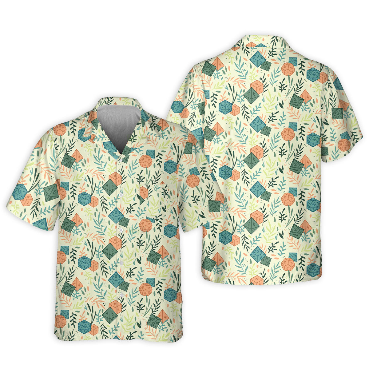 DnD Dice Plants Pattern - Hawaiian Shirt - Reefox