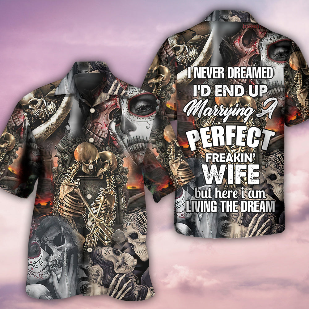 Skull Marrying A Perfect Wife - Hawaiian Shirt - Reefox