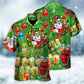 Christmas Funny Santa Claus Drinking Beer Happy Christmas Tree Green Light - Hawaiian Shirt - Reefox