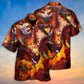 Dragon Red Skull Fire Art Style - Hawaiian Shirt - Reefox