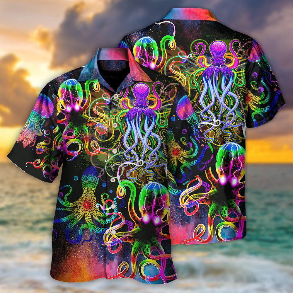 Octopus With Jellyfish Sea Life - Hawaiian Shirt - Reefox
