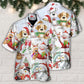 Christmas Santa And Snowman Christmas Happy Together - Hawaiian Shirt - Reefox