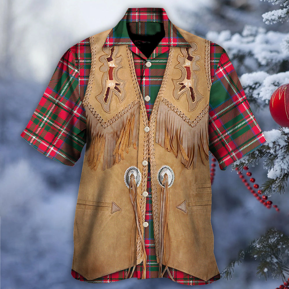 Christmas Santa Vintage Western Jacket Fringe - Hawaiian Shirt - Reefox