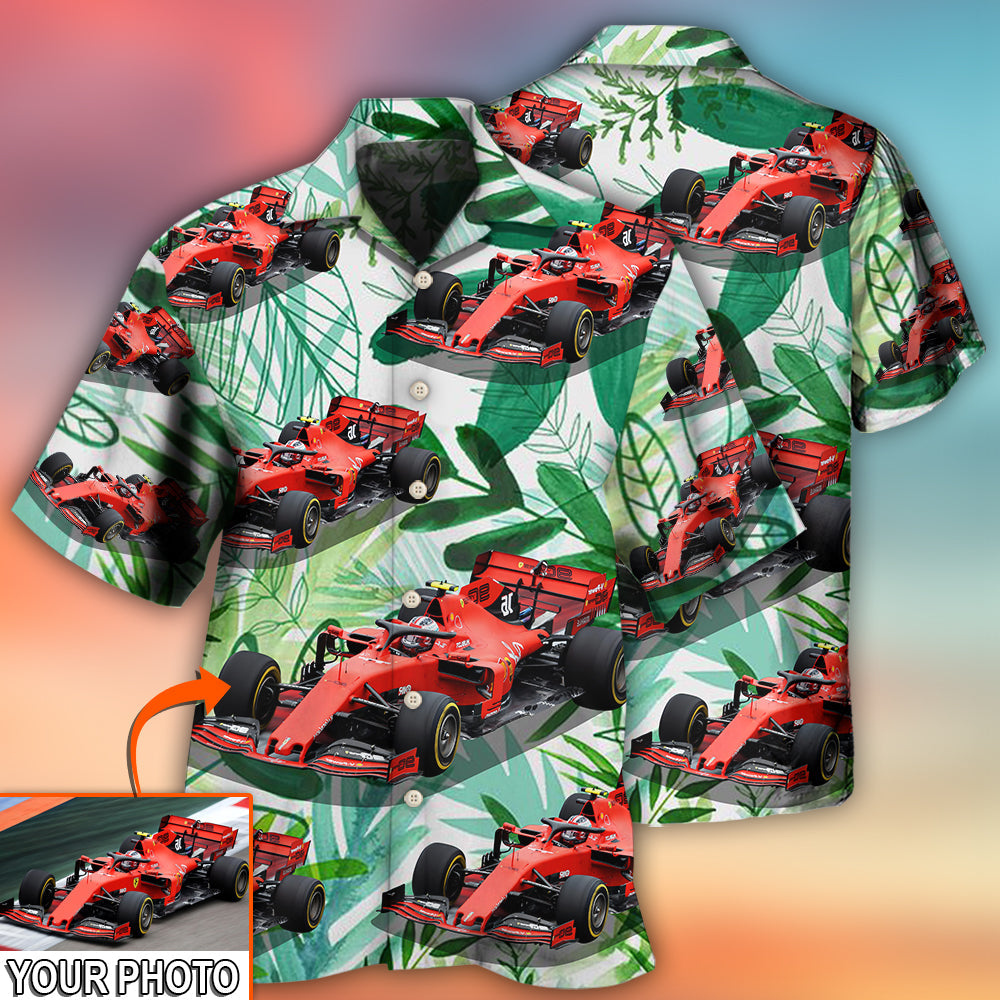 Car Formula One Tropical Custom Photo - Hawaiian Shirt - Reefox