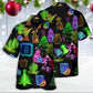 Wine Tequila Christmas Neon Art Drinking - Hawaiian Shirt - Reefox