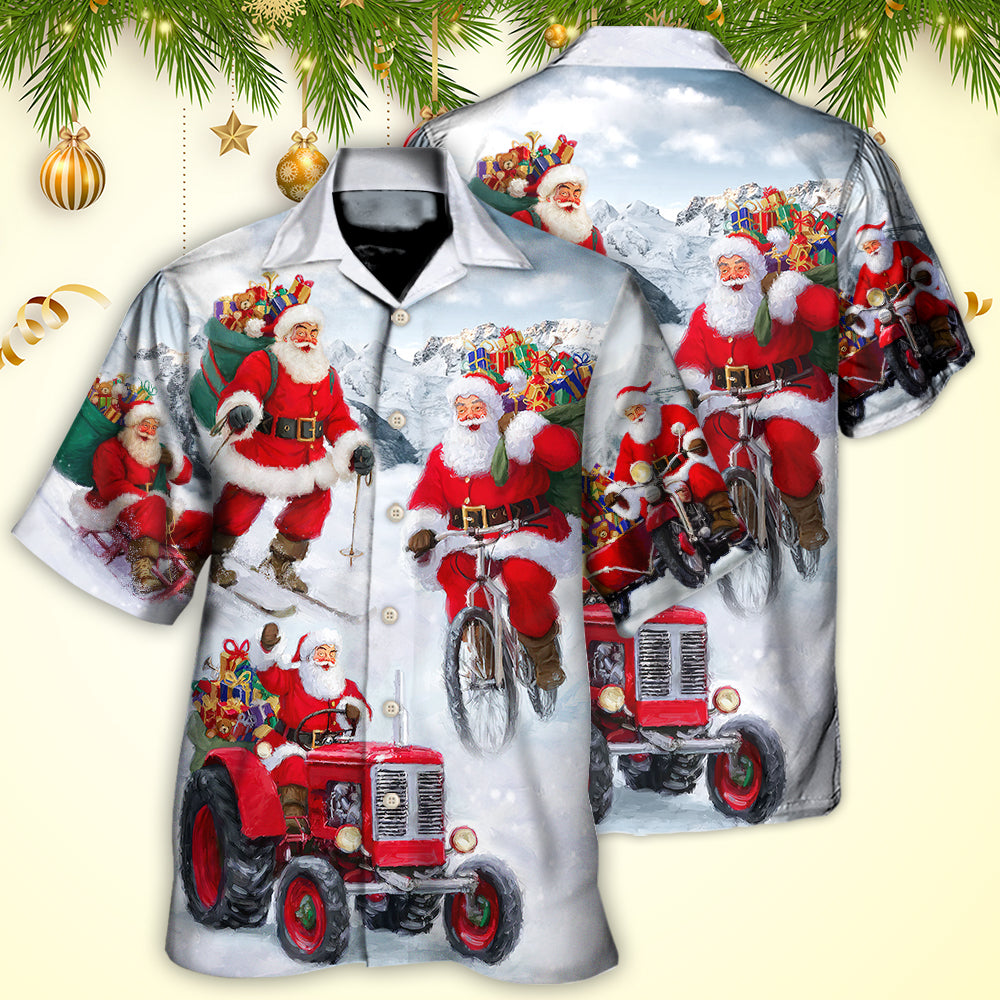 Christmas Having Fun With Santa Claus Gift For Xmas - Hawaiian Shirt - Reefox