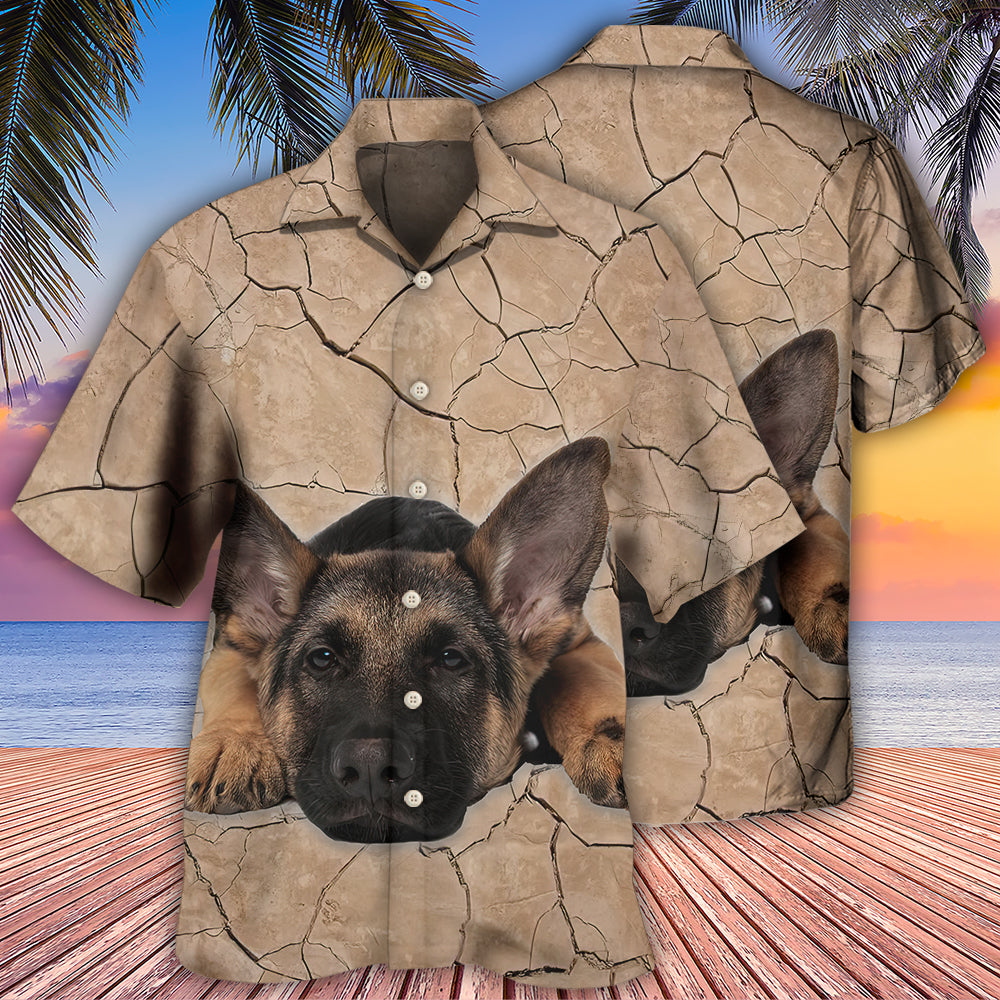German Shepherd On The Ground - Hawaiian Shirt - Reefox
