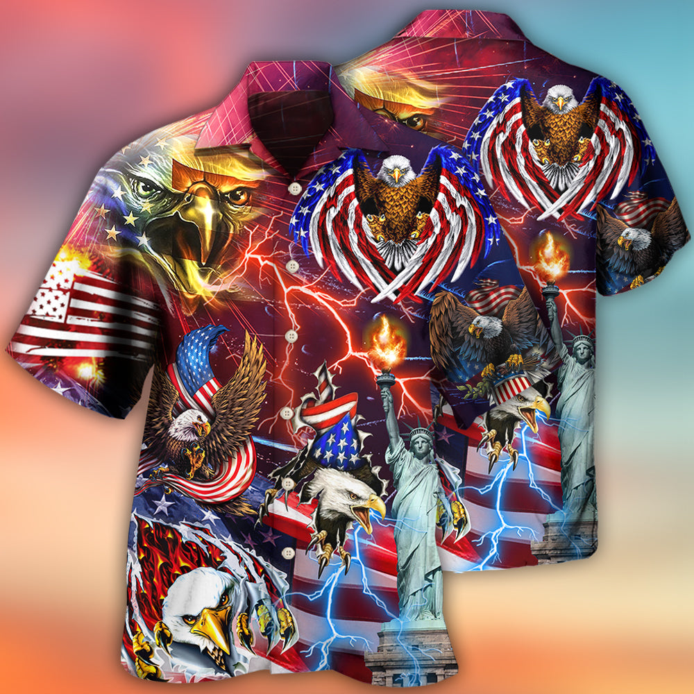 America Independence Day Eagle Lighting - Hawaiian Shirt - Reefox