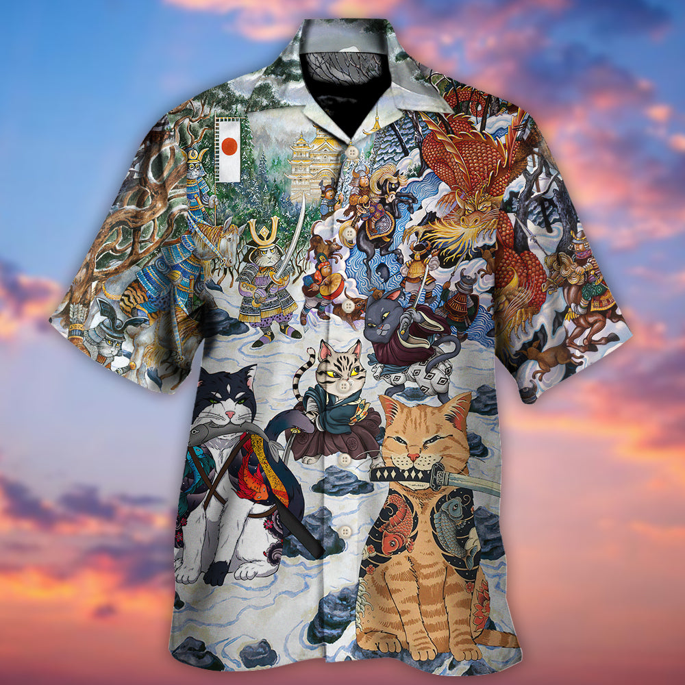 Samurai Cats - A Small Measure of Peace - Hawaiian Shirt - Reefox