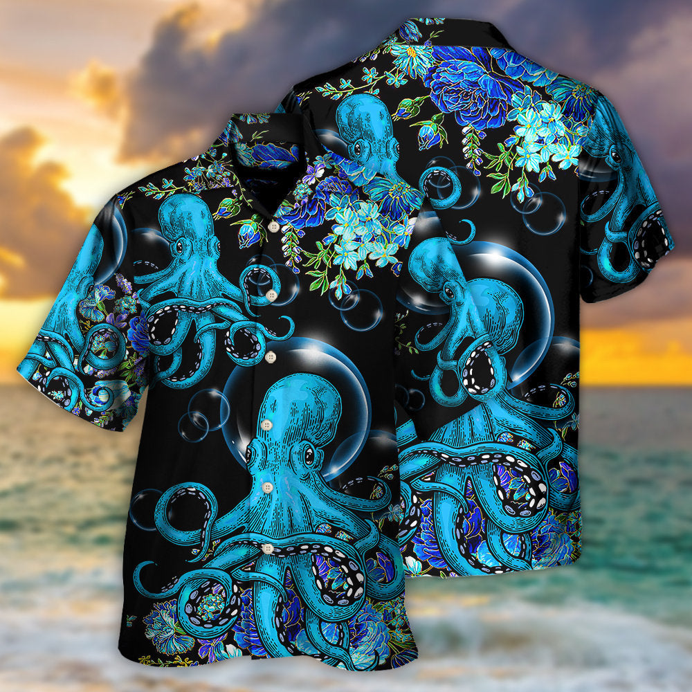 Octopus With Flower Beauttiful Day - Hawaiian Shirt - Reefox