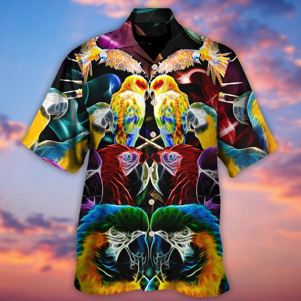 Parrot Wild Animal Neon Colorful - Hawaiian Shirt - Reefox