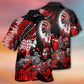 Native American Halloween Red Skull Moon Night Style - Hawaiian Shirt - Reefox