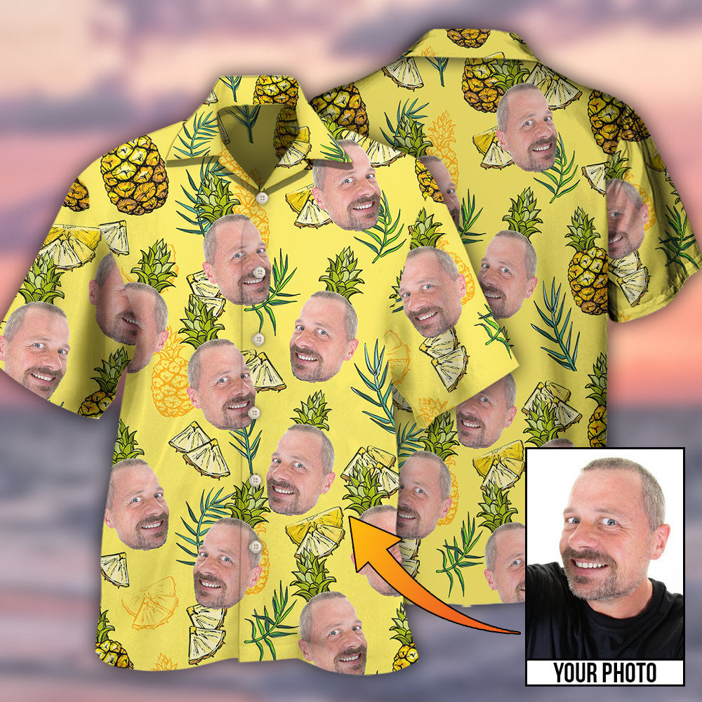 Face Aloha Pineapple Custom Photo - Hawaiian Shirt - Reefox