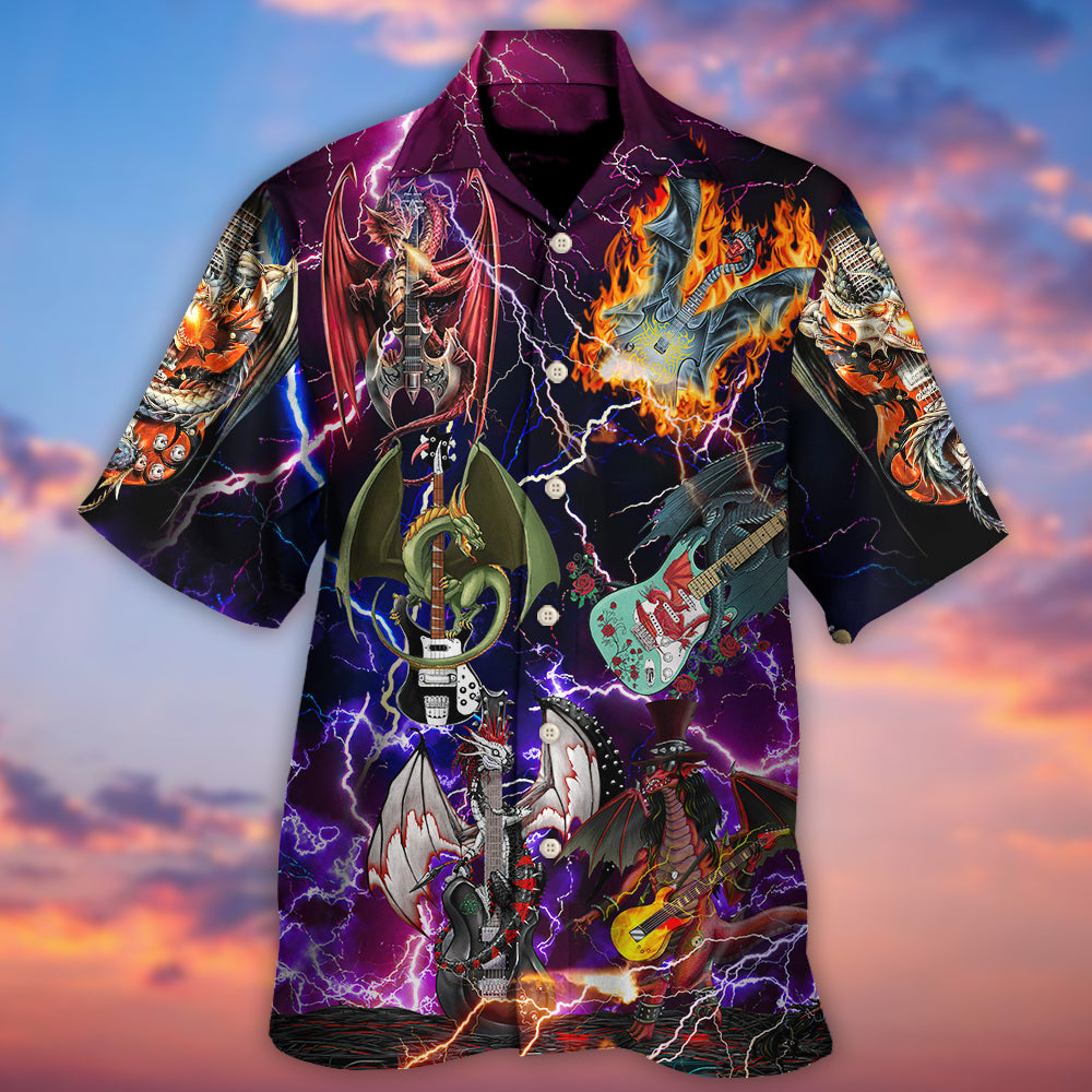 Guitar Dragon Play Until They Die - Hawaiian Shirt - Reefox