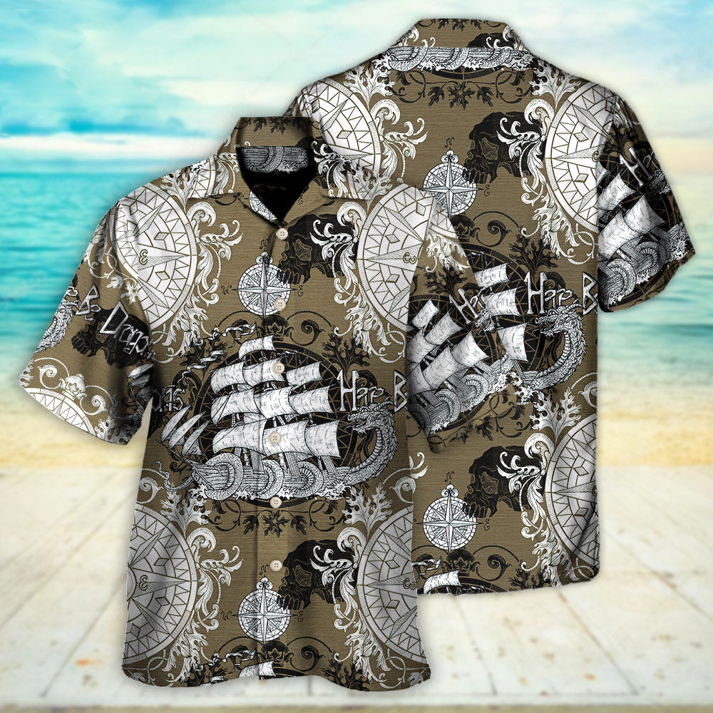 Dragon Old Ship Vintage Anchor Sea Life - Hawaiian Shirt - Reefox