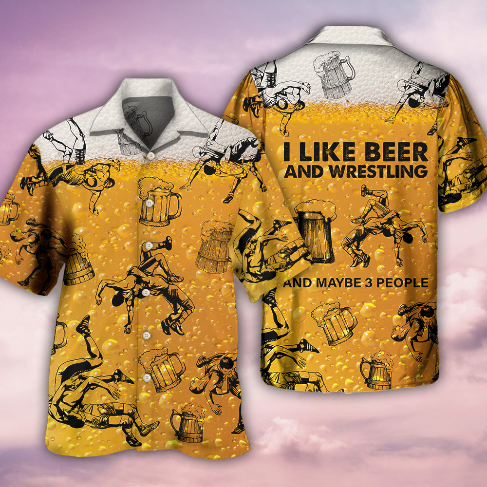 Wrestling And Beer I Like - Hawaiian Shirt - Reefox