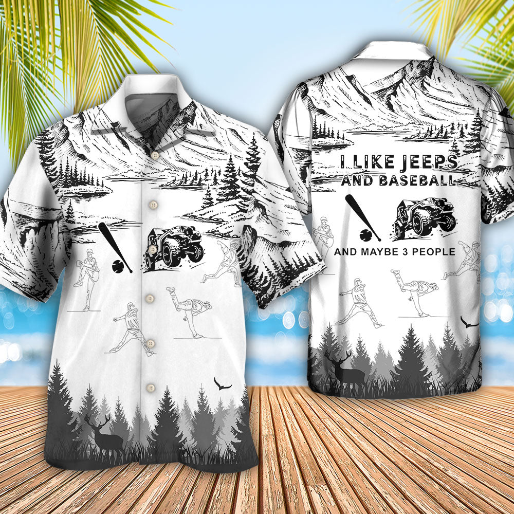 Baseball I Like Jeeps And Baseball - Hawaiian Shirt - Reefox