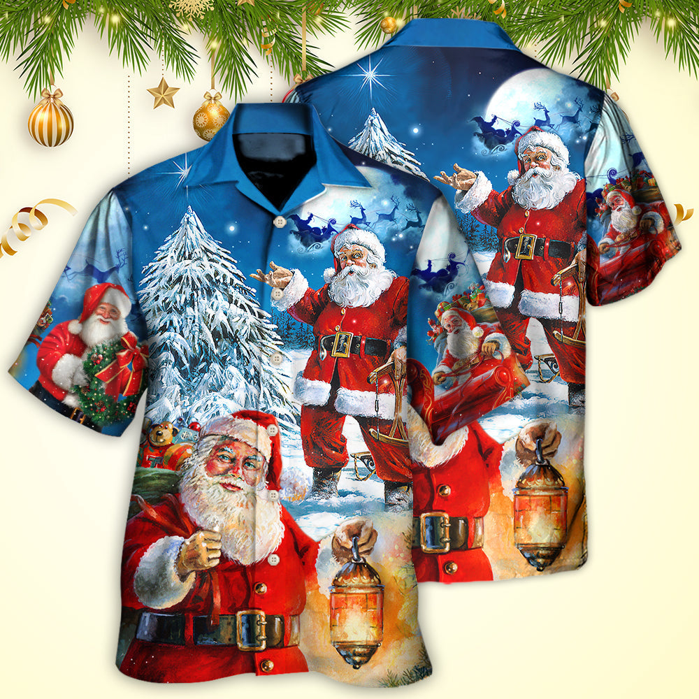 Christmas Santa Claus Story Nights Christmas Is Coming Painting Style - Hawaiian Shirt - Reefox