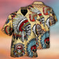 Native American Skull Vintage Art Style - Hawaiian Shirt - Reefox