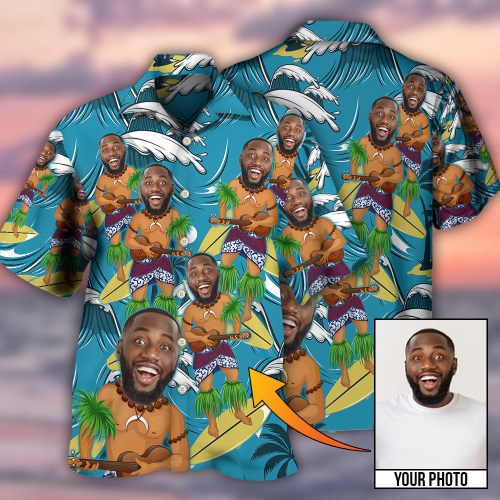 Face Funny Style Custom Photo - Hawaiian Shirt - Reefox