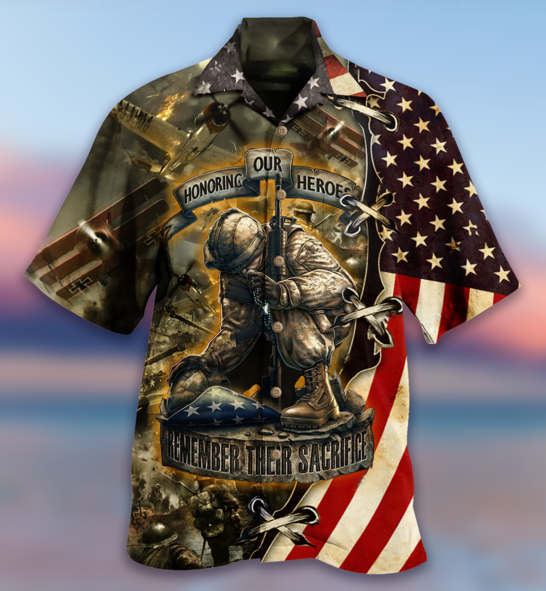 Veteran Honoring Our Heros With Dark Style - Hawaiian Shirt - Reefox
