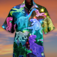Dinosaur Fullcolor Neon Cool - Hawaiian Shirt - Reefox