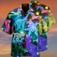 Dinosaur Fullcolor Neon Cool - Hawaiian Shirt - Reefox