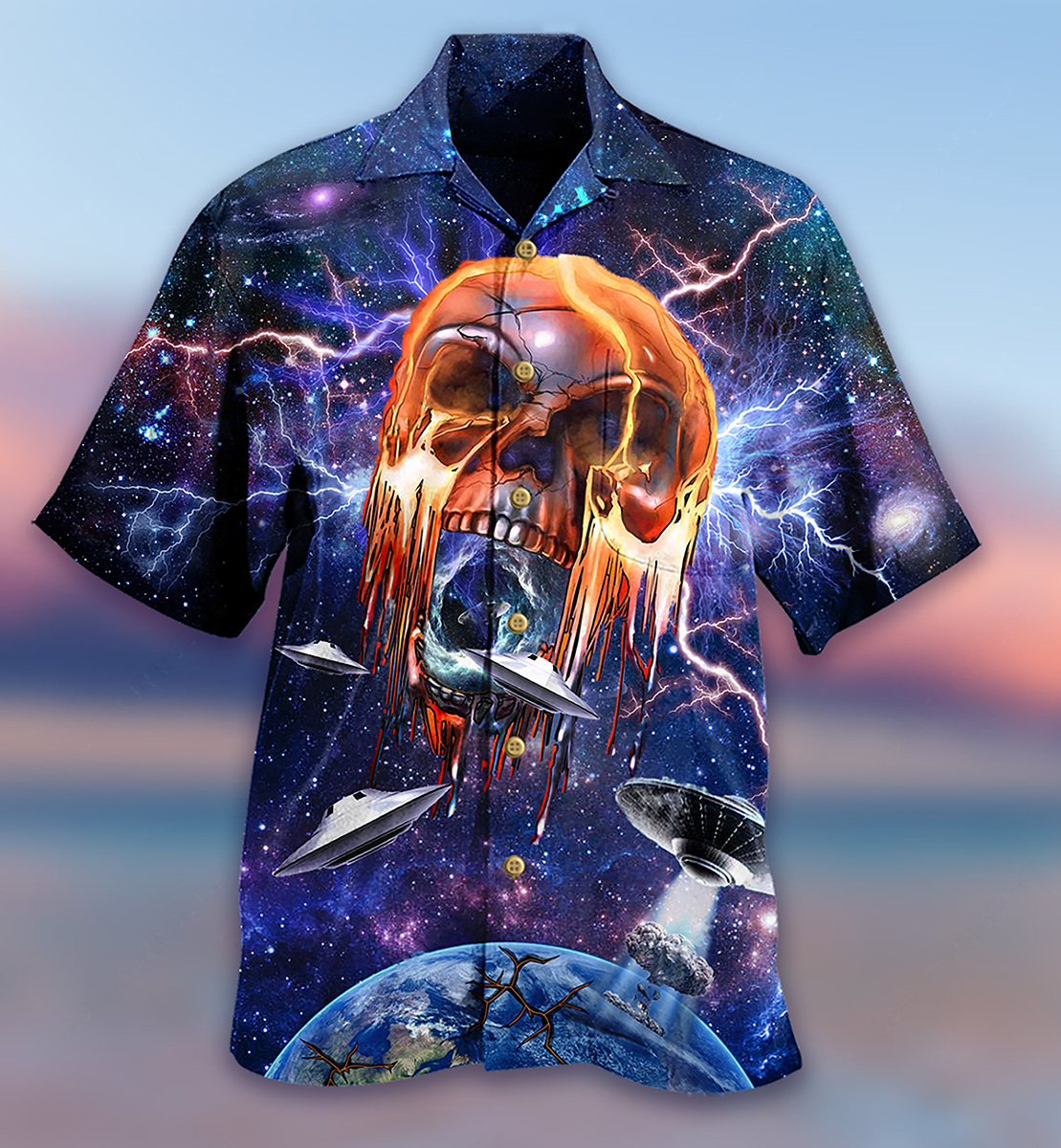 Skull Love Galaxy - Hawaiian Shirt - Reefox