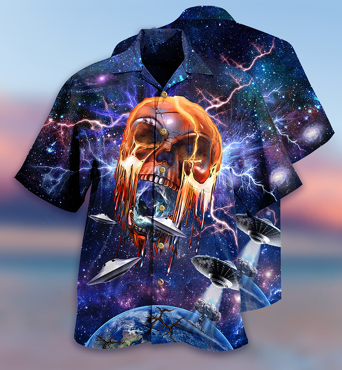 Skull Love Galaxy - Hawaiian Shirt - Reefox