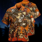 Cowboy Skull War Orange - Hawaiian Shirt - Reefox
