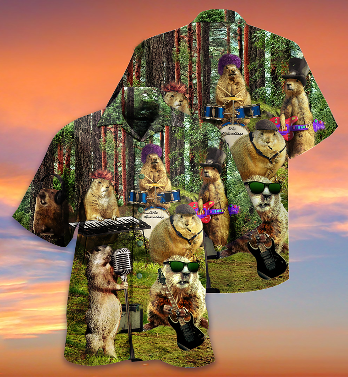 Ferret Animals Sing A Song - Hawaiian Shirt - Reefox