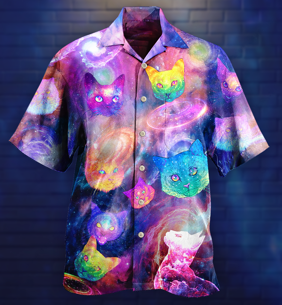 Cat Galaxy Colorfull Style - Hawaiian Shirt - Reefox