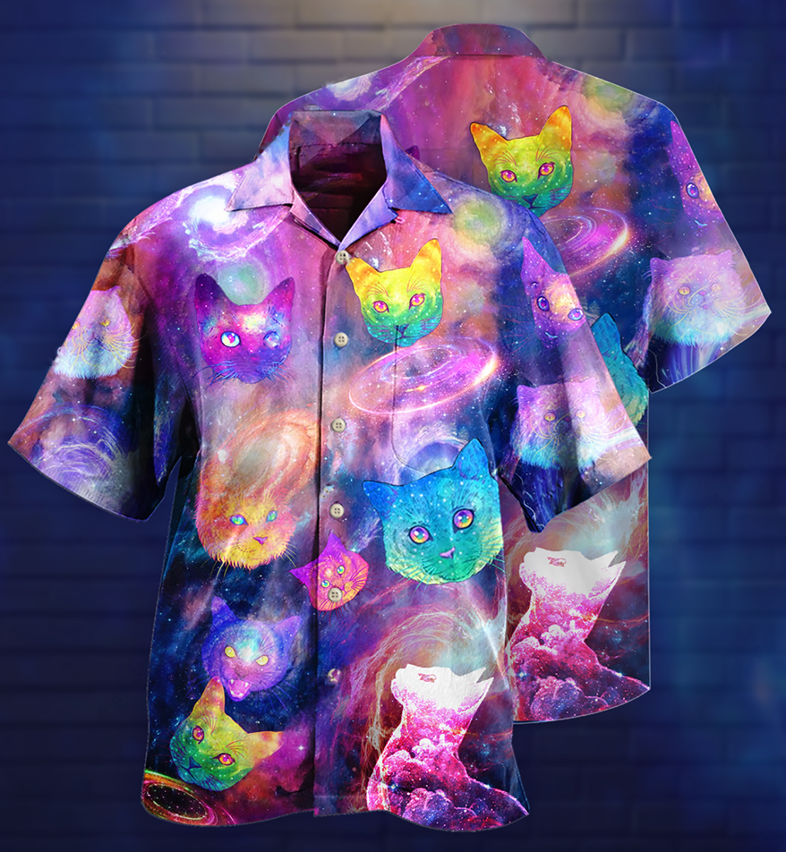 Cat Galaxy Colorfull Style - Hawaiian Shirt - Reefox