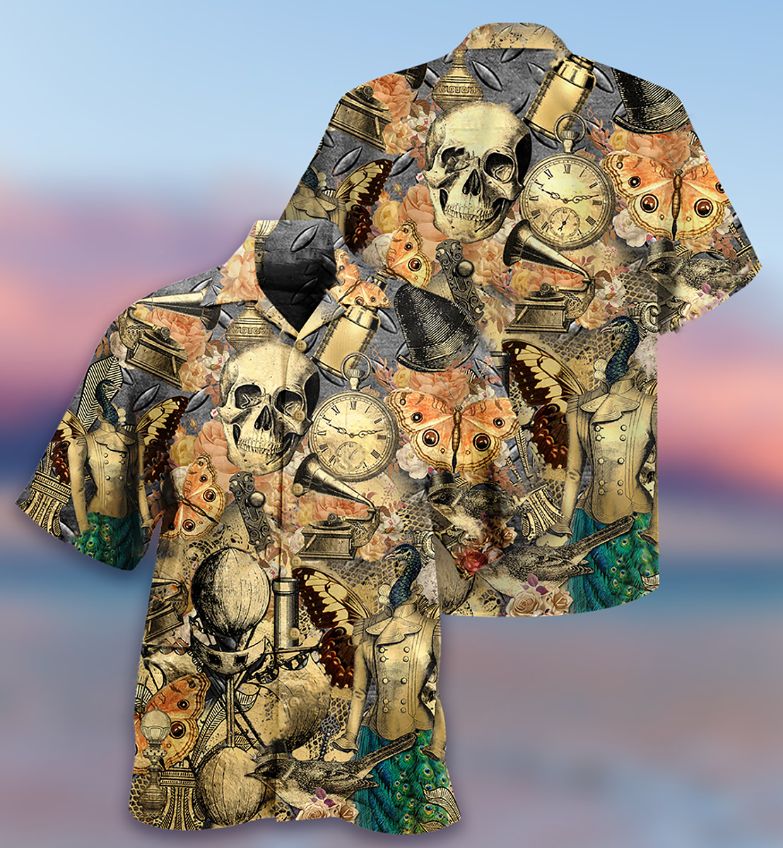 Skull Retro Style - Hawaiian Shirt - Reefox